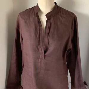 Banana Republic Top Tunic Brown Linen  Medium